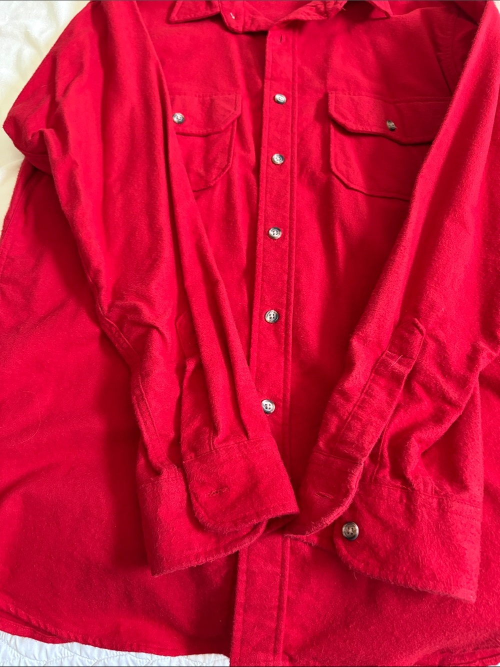 Woolrich Men's Red Long Sleeve Shirt Jacket -Large - Picture 8 of 9